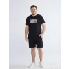 XSIDE Siyah Standart Kalıp Erkek Pike Şort