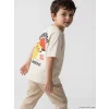 LCW Kids Bej Pikachu Baskılı Erkek Çocuk Tişört