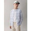 LCW Kids Mavi Hakim Yaka Çizgili Erkek Çocuk Gömlek