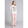 Defacto H1070A8ER100 Ekru %100 Pamuklu Hello Kıtty 2li Pijama Takımı Kız Çocuk