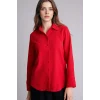 Defacto H0467AXRD256 Kırmızı Regular Fıt  Gofre Dokulu Uzun Kollu Gömlek