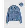 LCW Kids İndigo Taşlı Kız Çocuk Jean Ceket