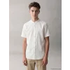 LCW Kids Beyaz Hakim Yaka Erkek Çocuk Poplin Gömlek