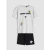 LCW Kids Gri Brawl Stars Baskılı Erkek Çocuk Şortlu Pijama Takımı