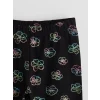 LCW Kids Siyah Beli Lastikli Çiçekli Kız Çocuk 3/4 Boy Tayt