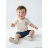 LCW baby Ekru Erkek Bebek Baskılı Tişört ve Şort