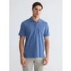 LCWAIKIKI Classic İndigo Polo Yaka Pike Erkek Tişört