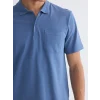 LCWAIKIKI Classic İndigo Polo Yaka Pike Erkek Tişört