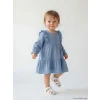 LCW baby Mavi Fırfırlı Kız Bebek Müslin Elbise