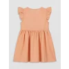 LCW Kids Mercan Kız Çocuk Fırfırlı Keten Görünümlü Elbise