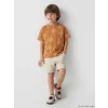 LCW Kids Kahverengi Desenli Erkek Çocuk Tişört ve Şort