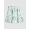 LCW Kids Yeşil Beli Lastikli Kız Çocuk Çiçekli Etek