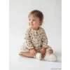 LCW baby Ekru Bebe Yaka Çiçek Desenli Kız Bebek Elbise