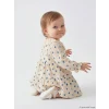 LCW baby Ekru Bebe Yaka Çiçek Desenli Kız Bebek Elbise