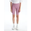 XSIDE Mor Kadın Beli Lastikli Ekstra Dar Fit Düz Şort Tayt