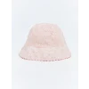 LCW baby Pembe Çiçek Nakışlı Kız Bebek Bucket Şapka