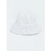 LCW baby Ekru Çiçek Nakışlı Kız Bebek Bucket Şapka