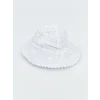 LCW baby Ekru Çiçek Nakışlı Kız Bebek Bucket Şapka