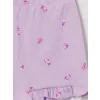LCW Kids Lila Beli Lastikli Çiçekli Kız Çocuk Şort