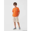 LCW Kids Turuncu Nostaljik Maymun Baskılı Erkek Çocuk Tişört