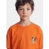 LCW Kids Turuncu Nostaljik Maymun Baskılı Erkek Çocuk Tişört