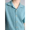 Defacto W3239A6GN382 Yeşil Oversıze Polo Yaka Müslin Kısa Kollu Gömlek Erkek Çocuk