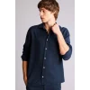 Defacto H0767AXNV175 Lacivert REGULAR FIT Akışkan Kumaş Gömlek