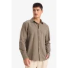 Defacto E7741AXKH403 Haki REGULAR FIT %100 Pamuk Gömlek