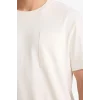 Defacto G1286AXER100 Ekru REGULAR FIT %100 Pamuk Tişört