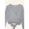 Defacto F8572AXGR93 Gri Kuşaklı Uzun Kollu Tişört