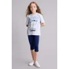 Defacto H1554A8BE216 Mavi Hello Kıtty Tişört Kız Çocuk