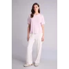 Defacto G4618AXPR336 Mor Pijama Takımı Üst Desenli Alt