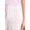 Defacto G4618AXPR336 Mor Pijama Takımı Üst Desenli Alt