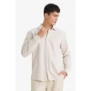 Defacto E7741AXER22 Ekru REGULAR FIT %100 Pamuk Gömlek