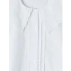 LCW Kids Beyaz Bebe Yaka Nakışlı Kız Çocuk Poplin Elbise