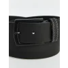 LCW ACCESSORIES Siyah Deri Görünümlü Erkek Kemer