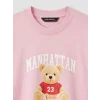 LCW Modest Pembe Bisiklet Yaka Manhattan Baskılı Kadın Tişört