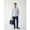 SOUTHBLUE Mavi Regular Fit Çizgili Erkek Keten Gömlek