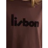 LCW Vision Kahverengi Bisiklet Yaka Lisbon Baskılı Kadın Tişört