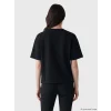 LCW Comfort Siyah Bisiklet Yaka Taşlı Kadın Tişört