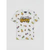 LCW Kids Beyaz Stumble Guys Baskılı Erkek Çocuk Şortlu Pijama Takımı