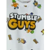 LCW Kids Beyaz Stumble Guys Baskılı Erkek Çocuk Şortlu Pijama Takımı