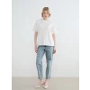 LCW Vision Beyaz Baskılı Oversize Kadın Tişört