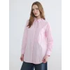 LCW Modest Pembe Çizgili Kadın Gömlek Tunik