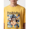 LCW Kids Sarı Nostaljik Maymun Baskılı Unisex Çocuk Tişört