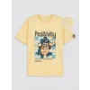LCW Kids Sarı Nostaljik Maymun Baskılı Unisex Çocuk Tişört