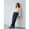 LCW Kids İndigo Wideleg Fit Kız Çocuk Jean Pantolon ve Kemer