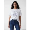 LCW Vision Beyaz New York Baskılı Oversize Kadın Tişört