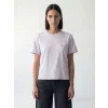 LCW Vision Lila Bisiklet Yaka Baskılı Kadın Tişört