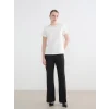 LCW EVERYDAY Beyaz Bisiklet Yaka Taşlı Kadın Tişört